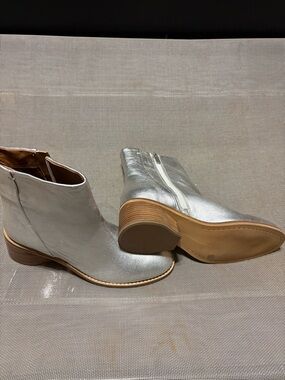 Metallic Silver Women's Ankle Boots